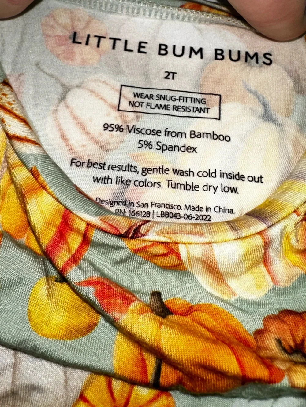 Little Bum Bums Pumpkin Print Long Sleeve Bamboo Pajamas Unisex